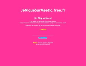 Le blog "JeNIqueSurMeetic" dans sa version d'origine